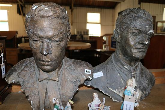 2 plaster heads - Morris Lambert